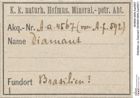 Etiketten zu Diamant (NHMW-MIN-Aa4567)